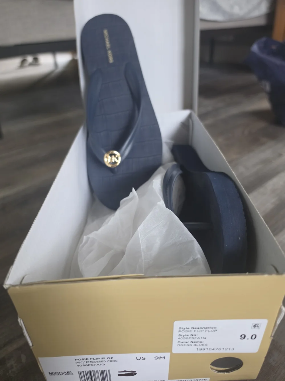 Michael Kors Posie Flip Flop in Dress Blues